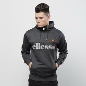 Ellesse Emiro Quarter Zip Men's Charcoal Hoodie Sweatshirt Size Large